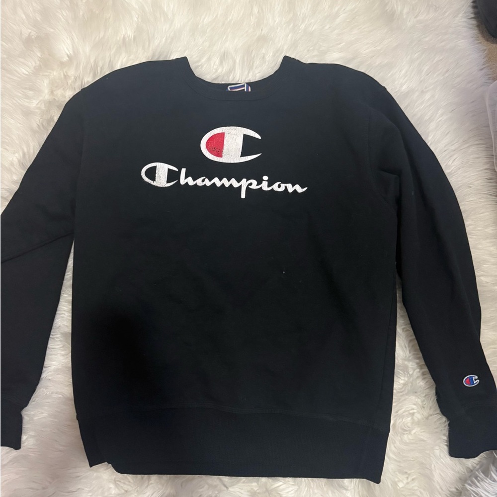 Champion Men's Black Crewneck Sweater